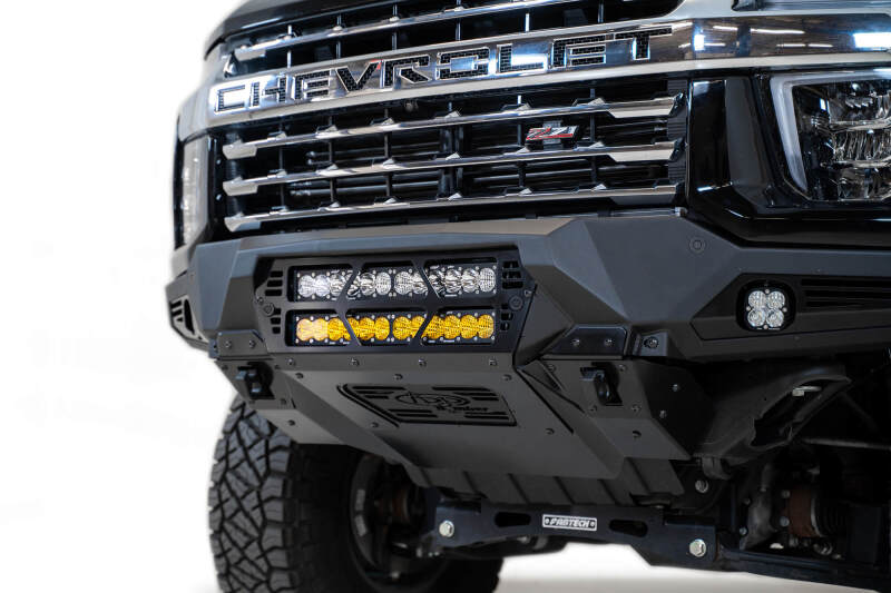 Chevrolet 3500 Front Bumper - Addictive Desert Designs - Bomber - Hammer Black with Satin Black Panels - `20-`27